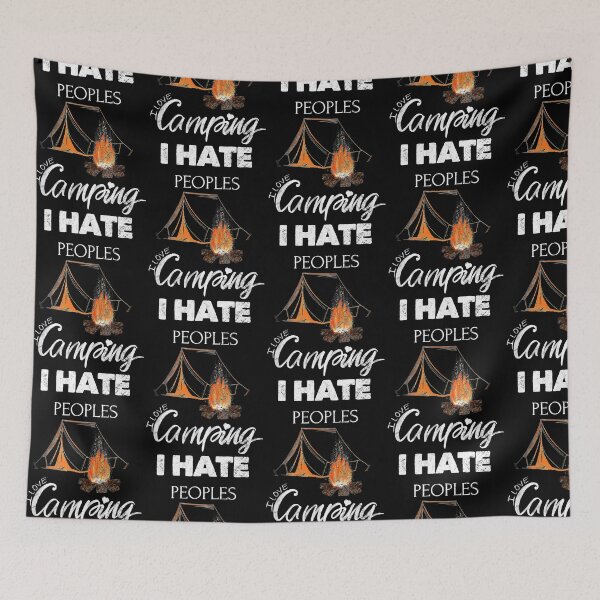 Item preview, I Love Camping I Hate People Outdoors Vintage  Long Sleeve T-Shirt designed and sold by AstridPredovic.