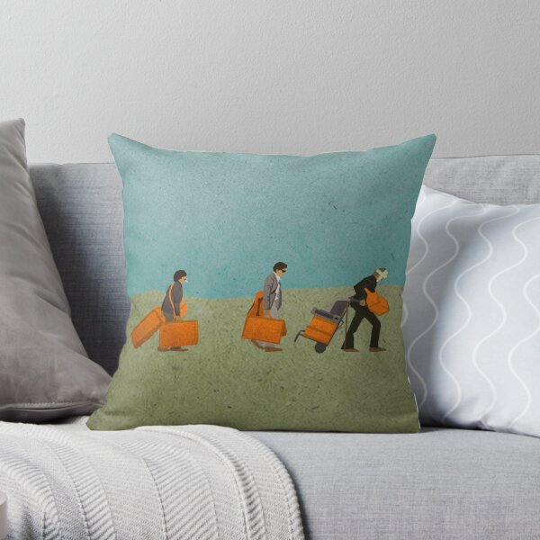 Darjeeling Limited Luggage Pattern Fan Art Throw Pillow for Sale