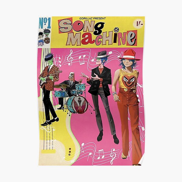 Gorillaz Pink Melody Anime Poster