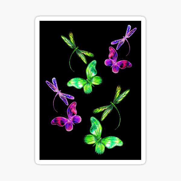 Dancing Wings on Black Sticker
