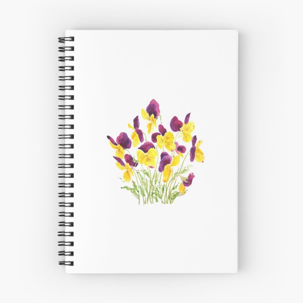 Item preview, hand painted yellow and reddish purple pansies watercolor  designed and sold by SelenePaintings .