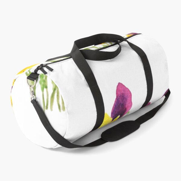Item preview, hand painted yellow and reddish purple pansies watercolor designed and sold by ColorandColor.