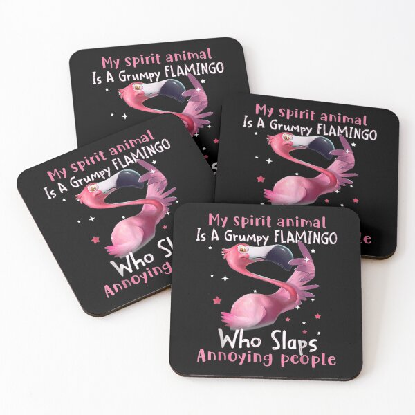 Item preview, My Spirit Animal Is A Grumpy Flamingo designed and sold by joandinkelSH.