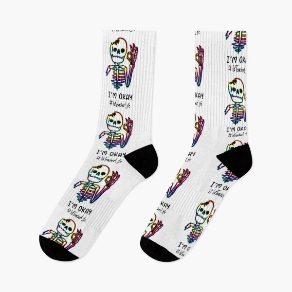 Item preview, I'm Okay Skull 1St Teacher Life ok,okay,tumblr,skull,teen,funny,xd,school,skeleton,spooky,scary,wtf,teen,kid,kids,adult,adults,fuck,you,me,fine,good designed and sold by davidcgonzale.