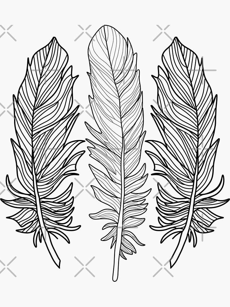 "Black and White Feather" Sticker for Sale by thepinecones Redbubble