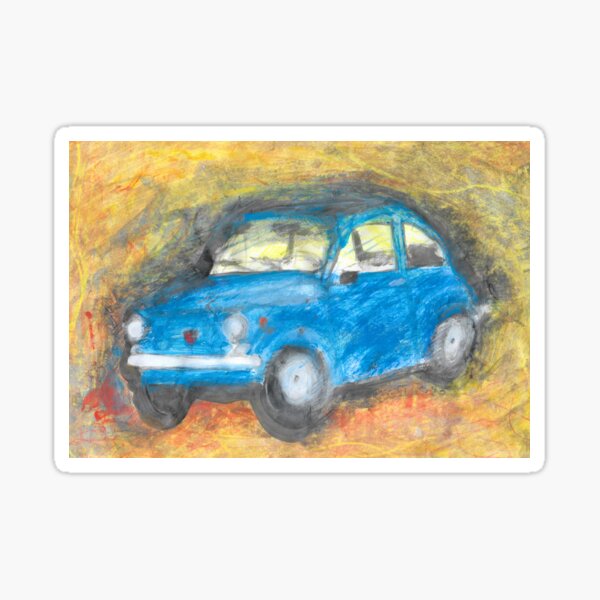 Fiat 500 blue Sticker