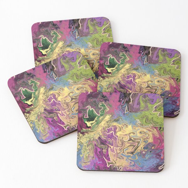 Item preview, Colourful splash marbling with glitter  art  designed and sold by Tanuja  Sharma.