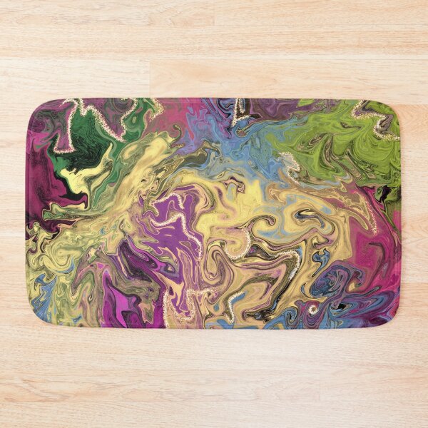 Item preview, Colourful splash marbling with glitter  art  designed and sold by Tanuja  Sharma.