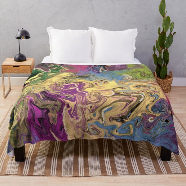 Item preview, Colourful splash marbling with glitter  art  designed and sold by Tanuja  Sharma.