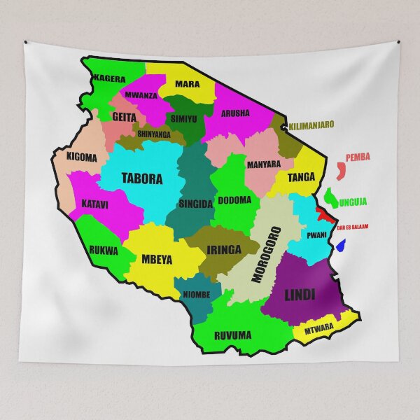 Item preview, Tanzania regions map designed and sold by maarifa.