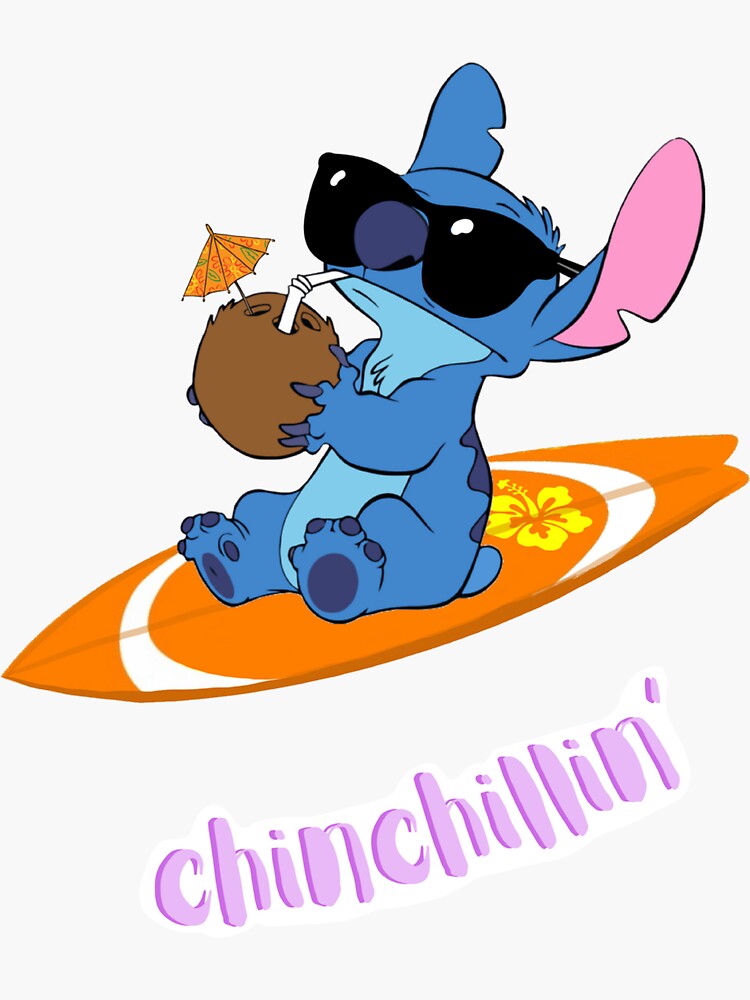 Stitch chinchillin´ Sticker for Sale by Scenic