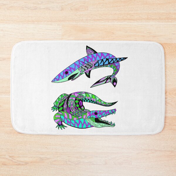 Item preview, the shark and the crocodile in ecopop pattern designed and sold by jorgelebeau.