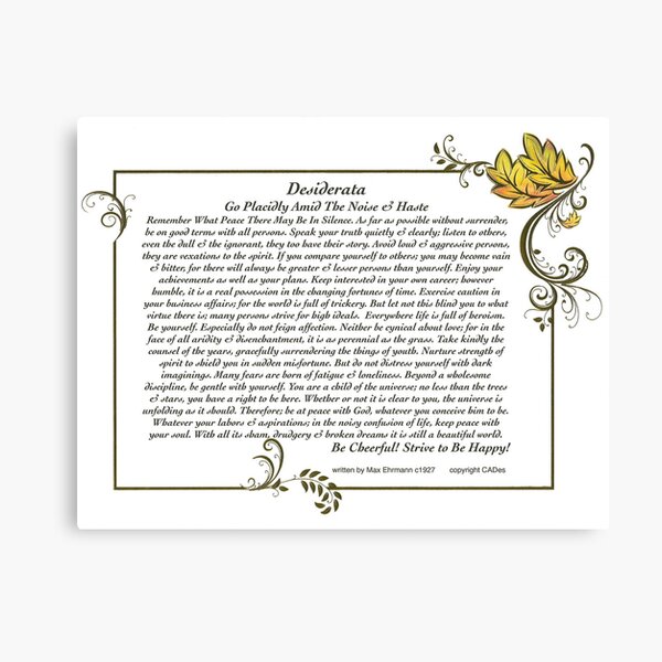 Item preview, desiderata poem designed and sold by Desiderata4u.