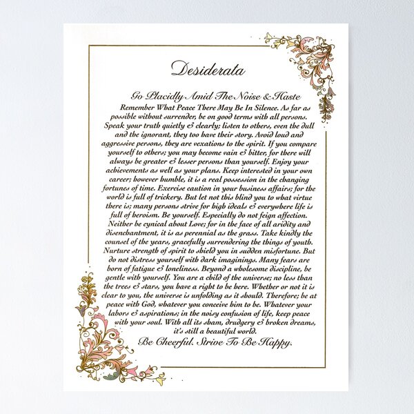 Item preview, desiderata poem, florentine  designed and sold by Desiderata4u.