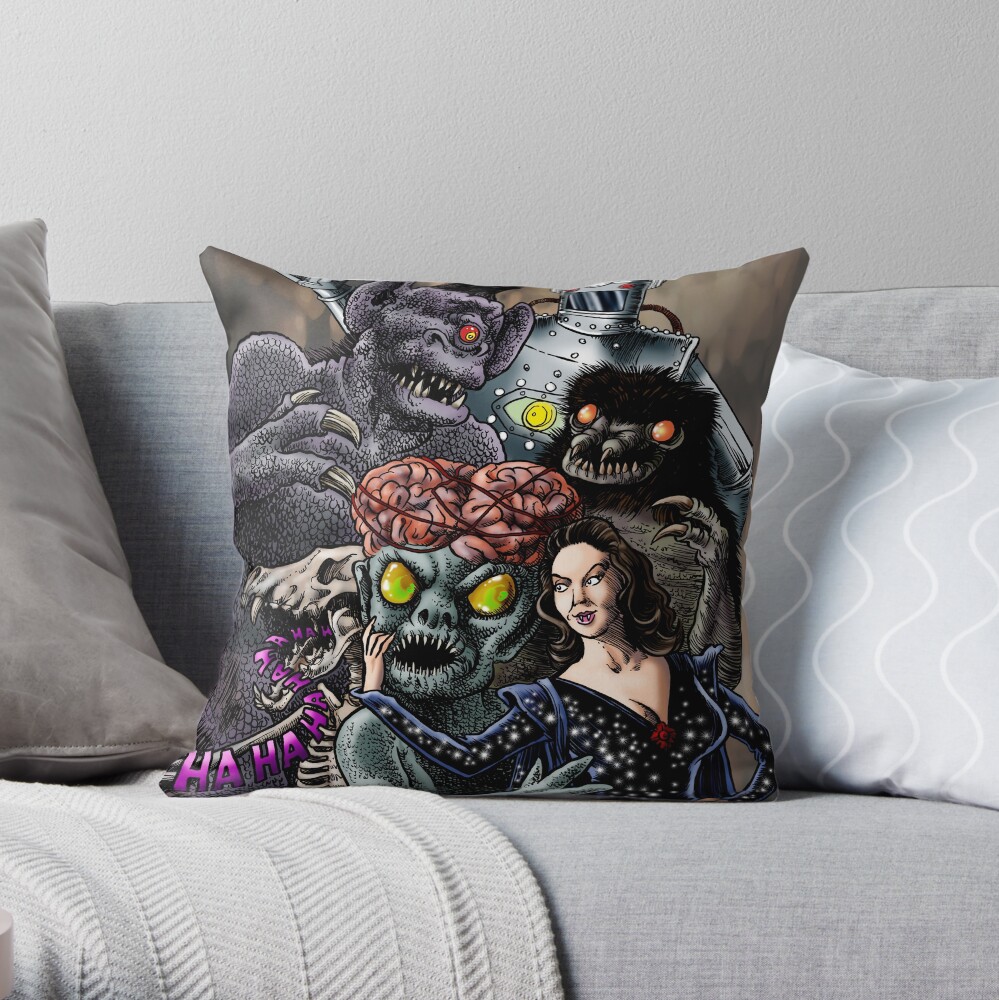 Ship of Monsters Throw Pillow