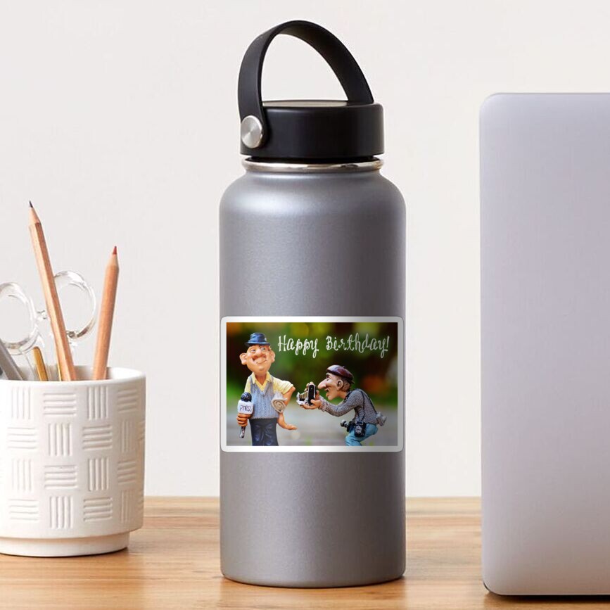 "Happy Birthday - Journalist" Sticker for Sale by garigots | Redbubble