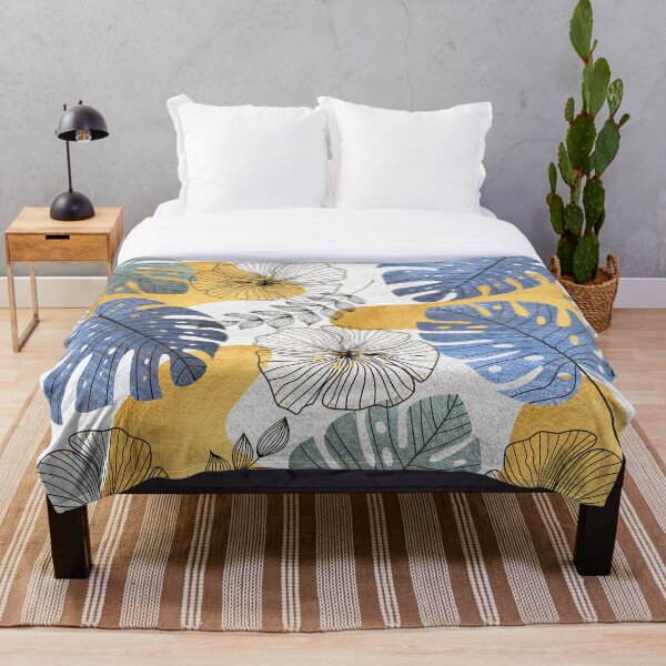 Item preview, Floral Textured Pattern with Golden Splashes designed and sold by JackMoreh.