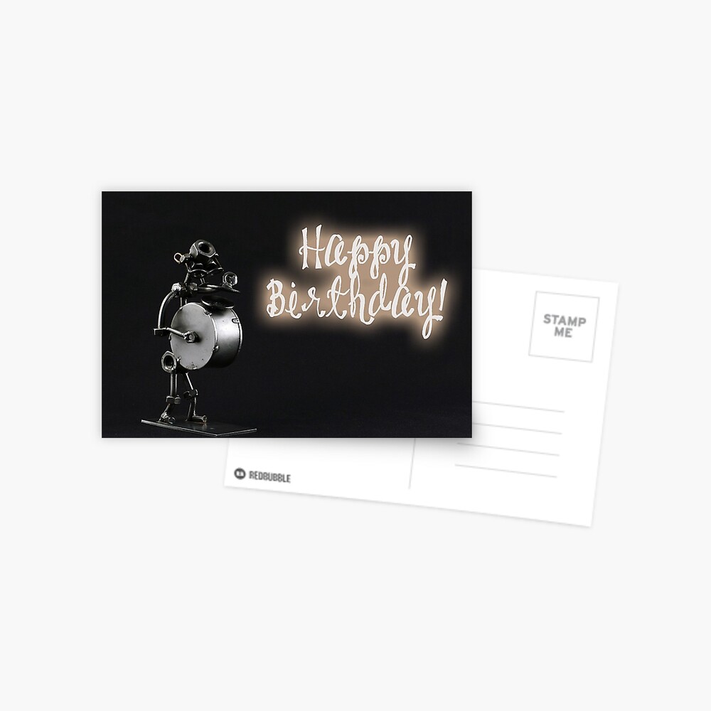 Carte De Vœux Joyeux Anniversaire Batteur Par Garigots Redbubble