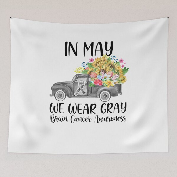 Item preview, In May We Wear Gray Floral Truck Brain Cancer Awareness designed and sold by cadieuxart.