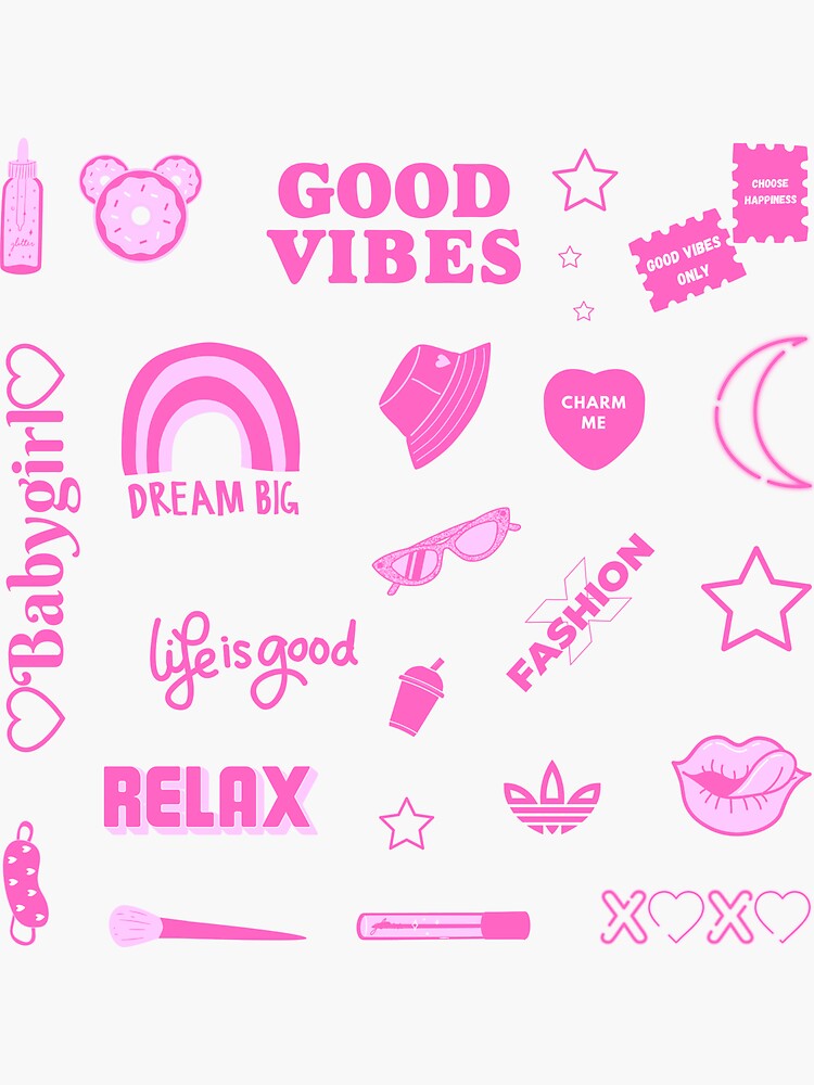 Pink Be Kind Aesthetic Sticker Pack | Photographic Print