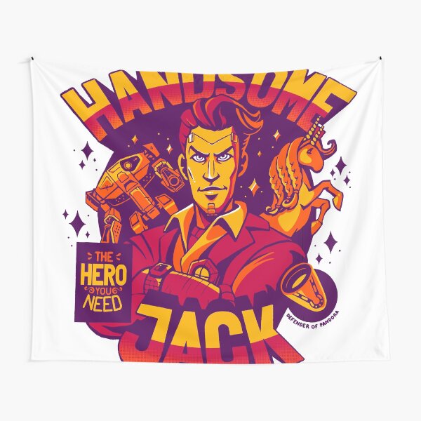 Item preview, Handsome Jack is the Hero you Need, Borderlands fan art, warm colors designed and sold by warmfuzzylogic.