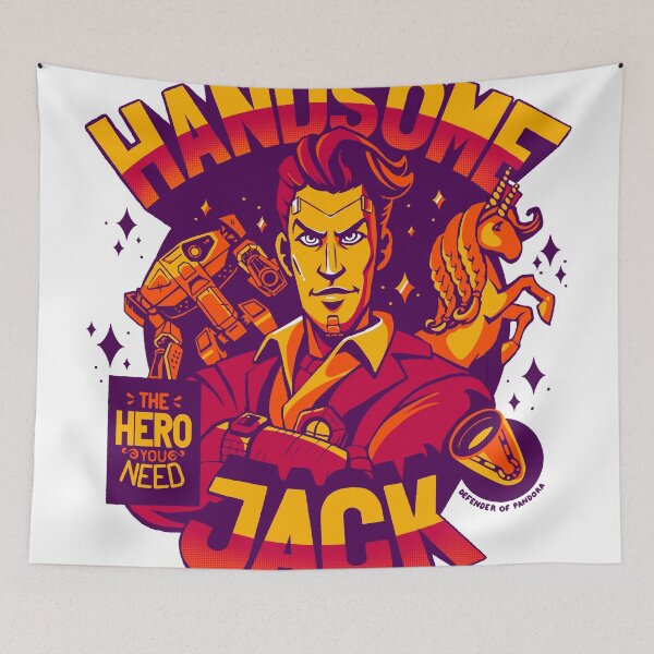 Item preview, Handsome Jack is the Hero you Need, Borderlands fan art, warm colors designed and sold by warmfuzzylogic.