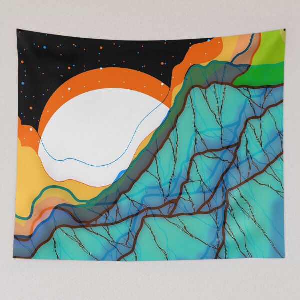 Item preview, Saturated space mountains designed and sold by Swadeillustrations.