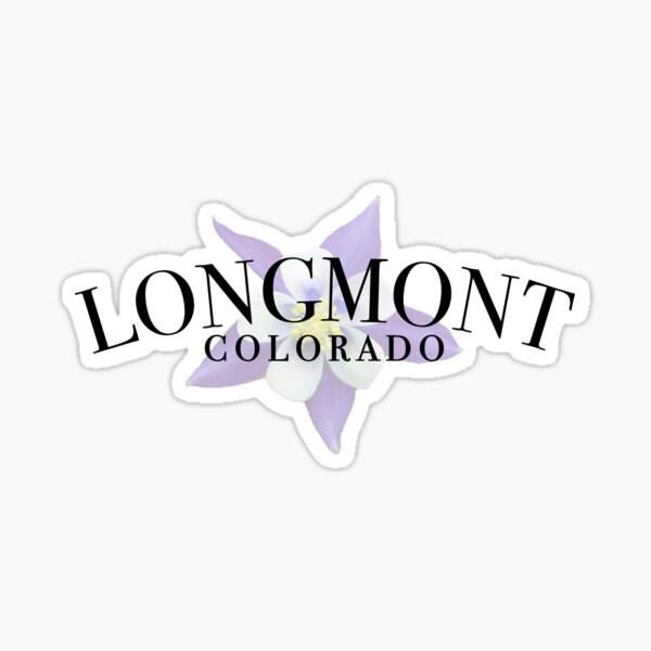 Longmont, Colorado with state flower Sticker