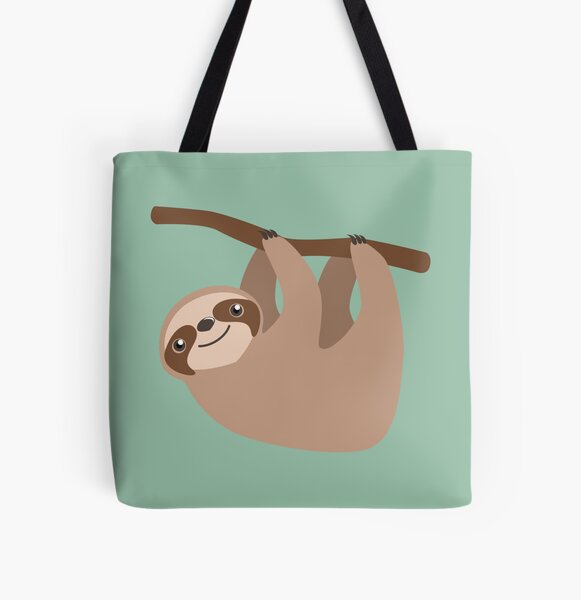 Cute Sloth on a Branch All Over Print Tote Bag