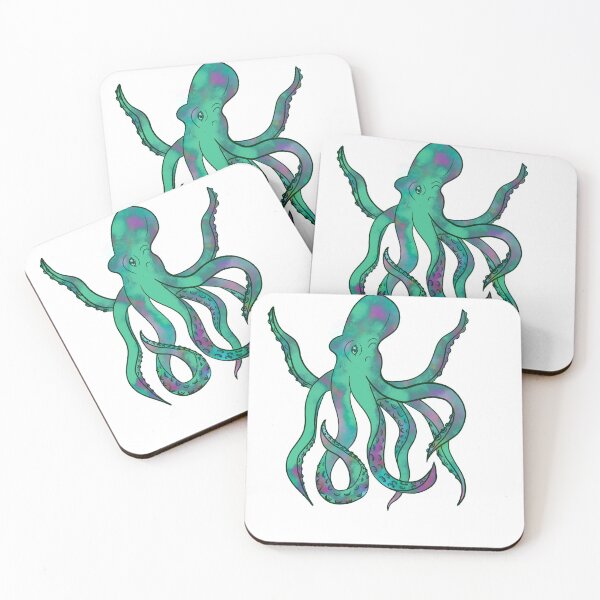 Item preview, Cosmic Nebula Green Octopus  designed and sold by iconicus-design.