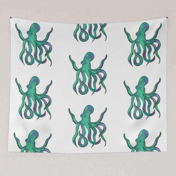 Item preview, Cosmic Nebula Green Octopus  designed and sold by iconicus-design.