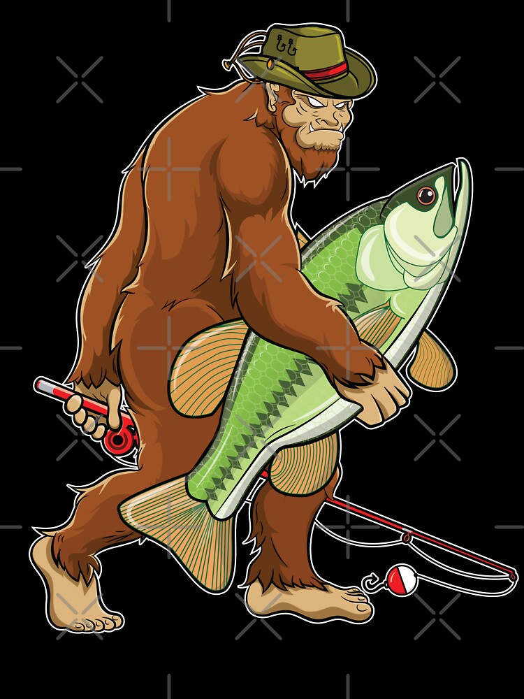 Bigfoot Fishing Gift for Dad Boys Kids Fisherman | Baby One-Piece