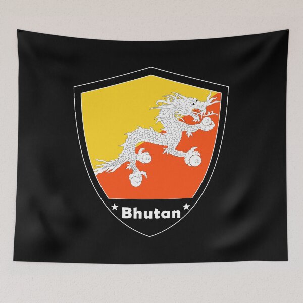 Item preview, Bhutan Flag Badge designed and sold by Gina-Driada.