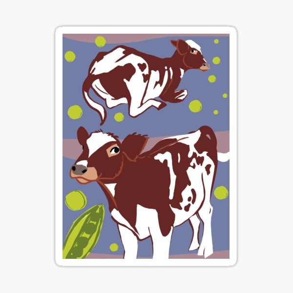 Baby calf with peas vectorial Sticker