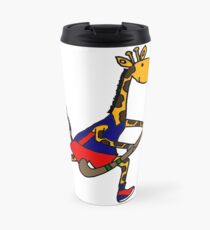 Cool Funky Giraffe Playing Field Hockey Travel Mug