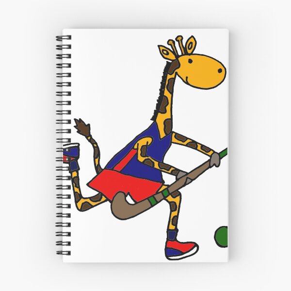 Artikelvorschau, Coole flippige Giraffe, die Feldhockey spielt entworfen und verkauft von Nature's Fancy.