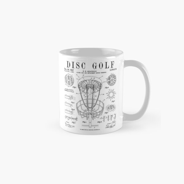 Disc Golf Frolf Frisbee Basket Vintage Patent Drawing Print Classic Mug