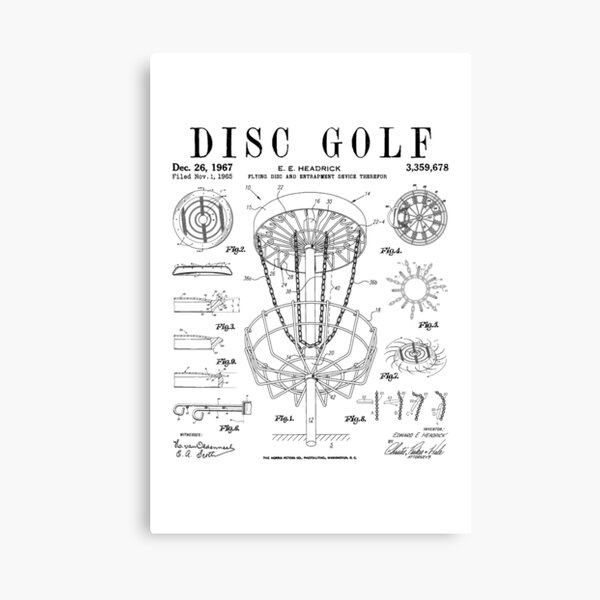 Item preview, Disc Golf Frolf Frisbee Basket Vintage Patent Drawing Print designed and sold by GrandeDuc.