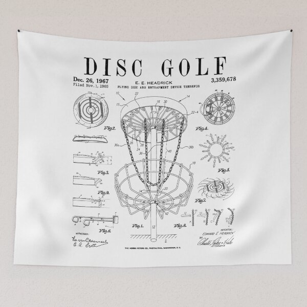 Item preview, Disc Golf Frolf Frisbee Basket Vintage Patent Drawing Print designed and sold by GrandeDuc.