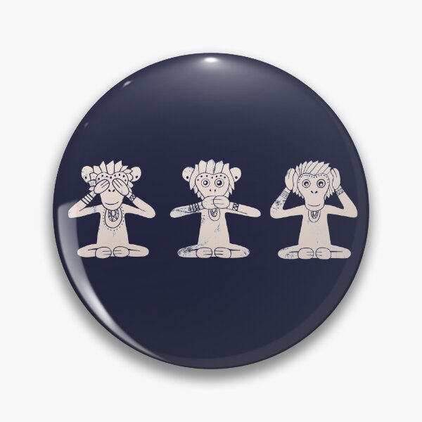Item preview, Three Wise Monkeys | Navy Background  designed and sold by CarolFreire.