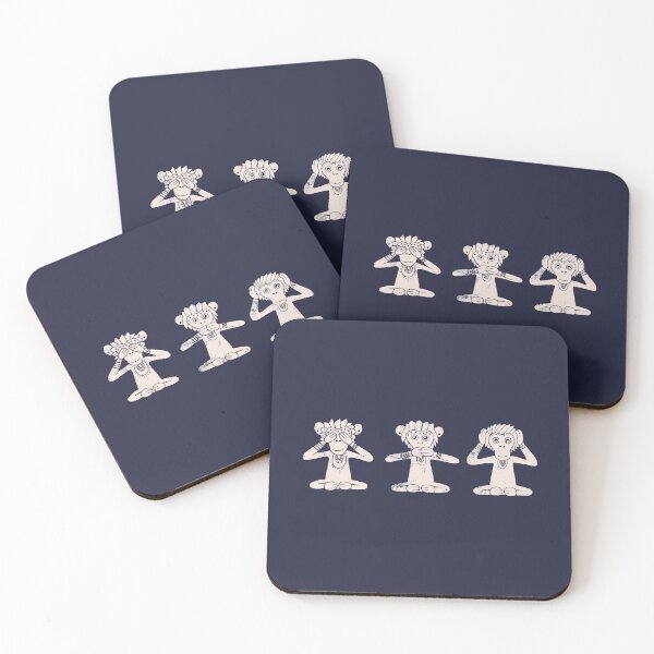 Item preview, Three Wise Monkeys | Navy Background  designed and sold by CarolFreire.