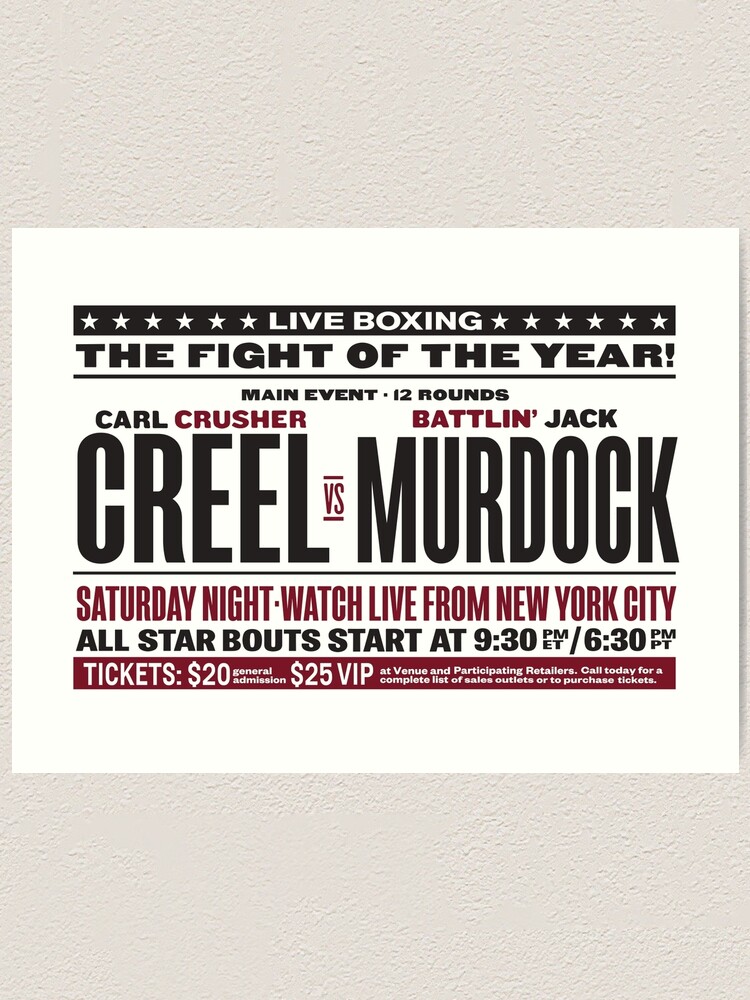 Thumbnail 1 of 3, Art Print, Creel vs Murdock designed and sold by macstrat.