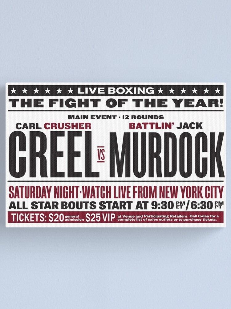 Thumbnail 1 of 3, Canvas Print, Creel vs Murdock designed and sold by macstrat.