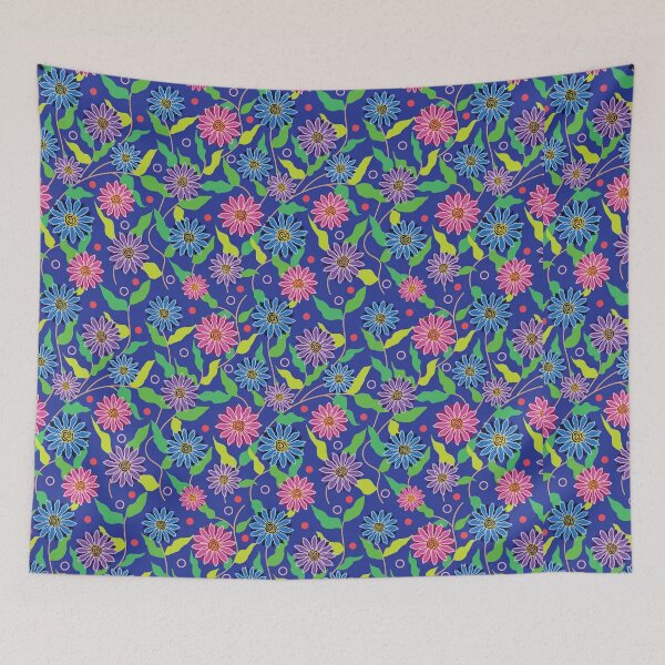 Item preview, Spring flowers on blue designed and sold by Susritart.