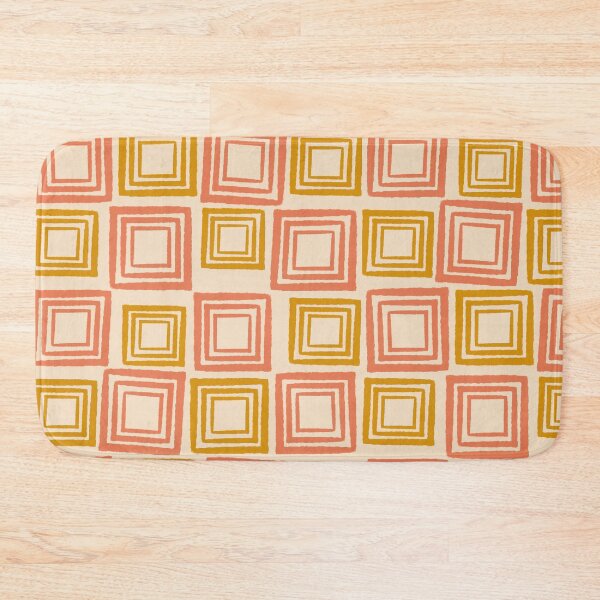 Item preview, 60s retro fabric Blocks orange and mustard colour designed and sold by domdjs4239.