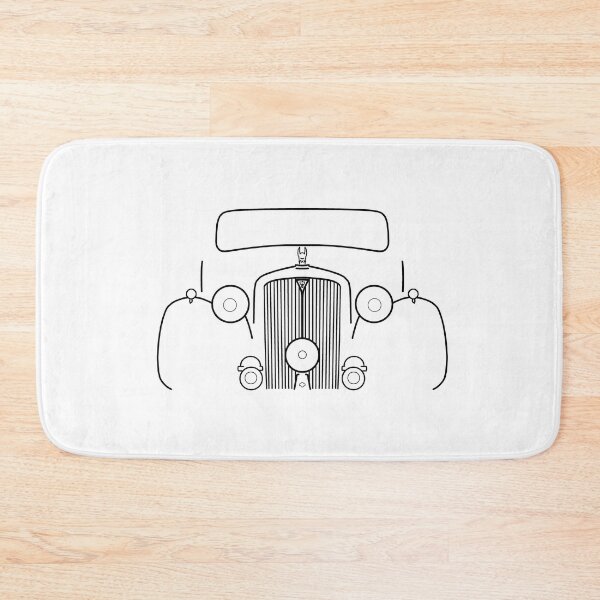 Item preview, Rover P3 series 1940s classic British car black outline graphic designed and sold by soitwouldseem.