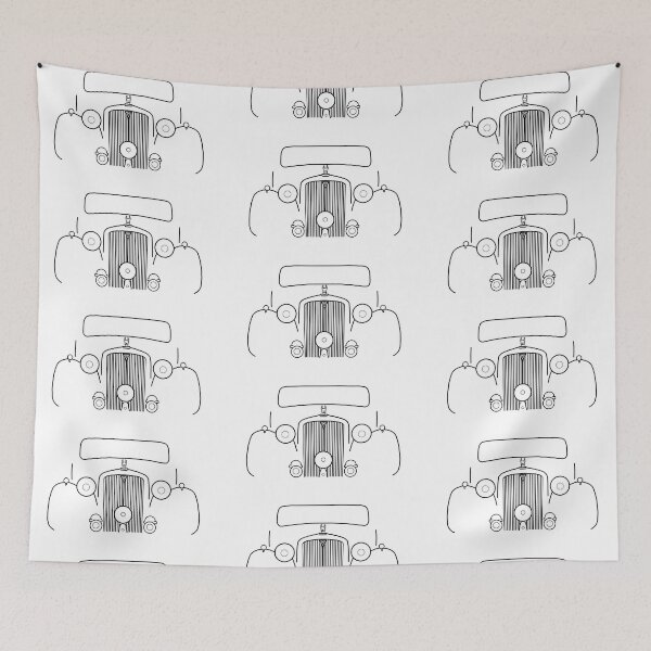 Item preview, Rover P3 series 1940s classic British car black outline graphic designed and sold by soitwouldseem.