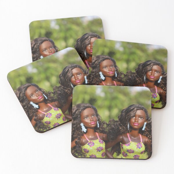 Item preview, Two twin black dolls wearing yellow in nature designed and sold by FCEalin.