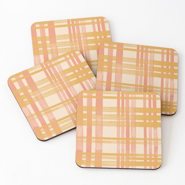 Item preview, 60's - 70's retro tartan fabric - orange cream mustard designed and sold by domdjs4239.