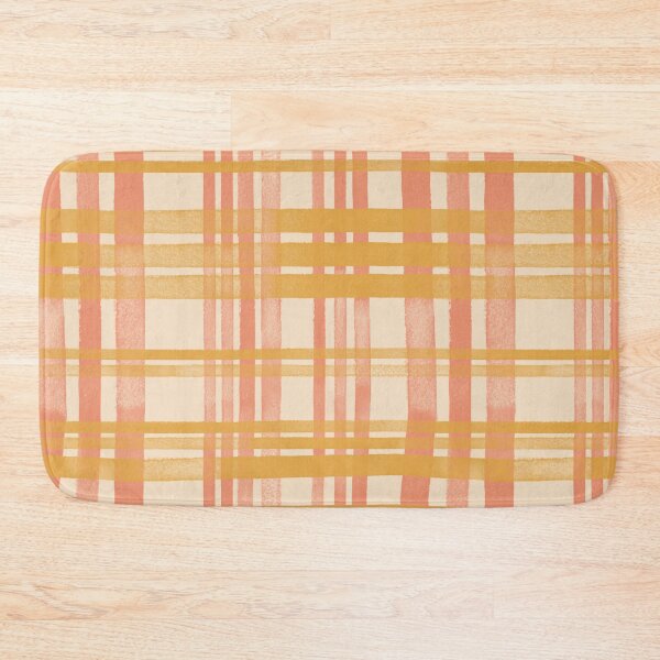 Item preview, 60's - 70's retro tartan fabric - orange cream mustard designed and sold by domdjs4239.
